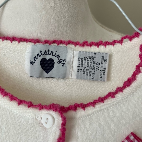 Hartstrings Girls White Sweater With Flowers- 7/8 - Picture 4 of 4